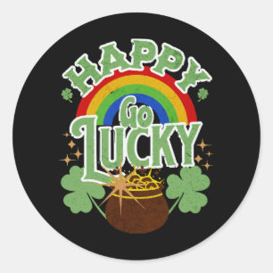 Happy Go Lucky Classic Round Sticker