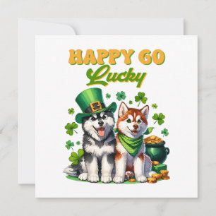 Happy Go Lucky Cute Husky St. Patricks Day