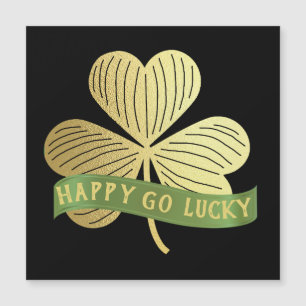 Happy Go Lucky Gold Shamrock St Patrick's Day 