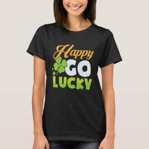HAPPY GO LUCKY Irish Shamrock St. Patrick's Day Bo T-Shirt