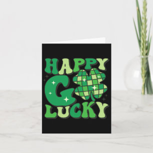 Happy Go Lucky Shamrock St Patricks Day Women Men  Card