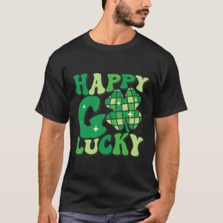 Happy Go Lucky Shamrock St Patricks Day Women Men  T-Shirt