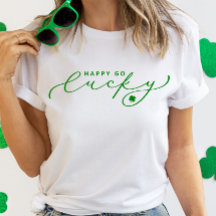 Happy Go Lucky St. Patrick’s Day Cute Green Script
