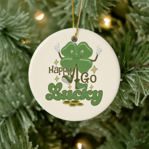 Happy Go Lucky St. Patrick's Day Ceramic Ornament