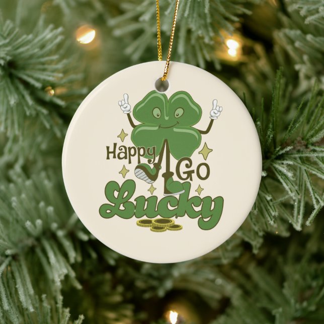Happy Go Lucky St. Patrick's Day Ceramic Ornament (Tree)