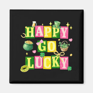 Happy go lucky st patricks day coquette bow magnet