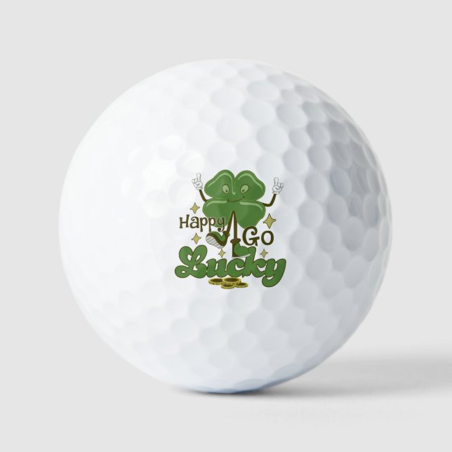 Happy Go Lucky St. Patrick's Day Golf Balls (Front)