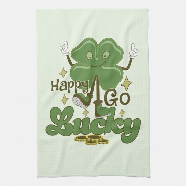 Happy Go Lucky St. Patrick's Tea Towel (Vertical)