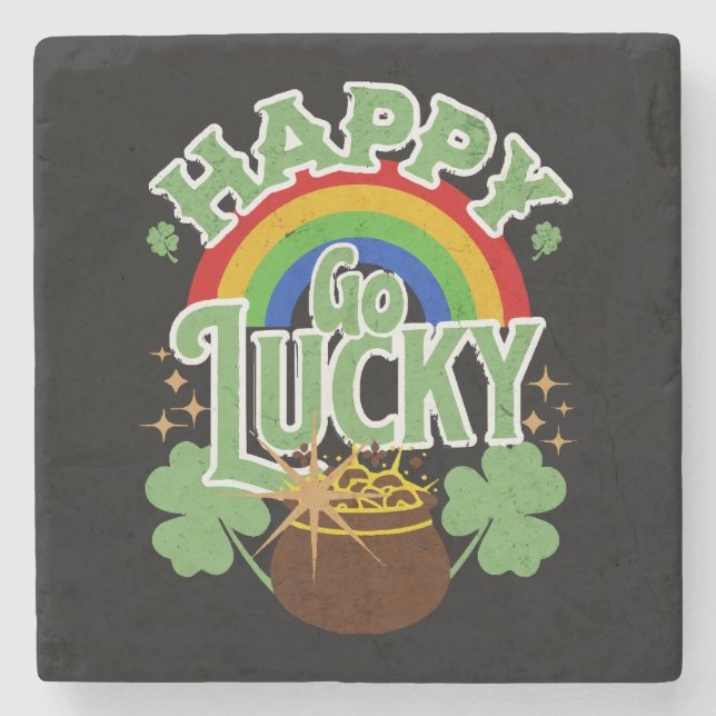 Happy Go Lucky Stone Coaster (Front)