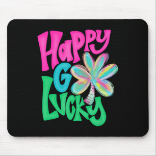 Happy Go Lucky Tie Dye Shamrock St Patricks Day Wo Mouse Pad