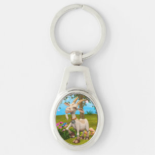 Happy Goat Key Ring