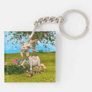 Happy Goat Key Ring