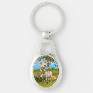 Happy Goat Key Ring