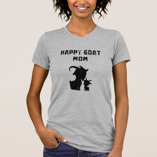 Happy Goat Mom Joyful Farm Animal Lover T-Shirt (Front)