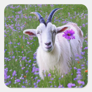 Happy Goat Square Sticker
