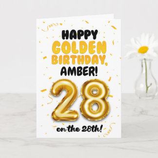 Happy Golden Birthday, 28th Birthday Card