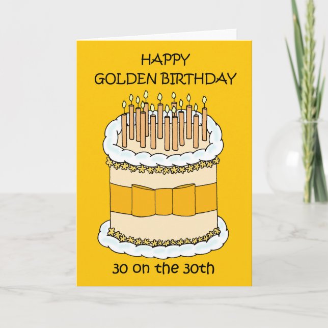 Happy Golden Birthday 30 on the 30th Card (Front)