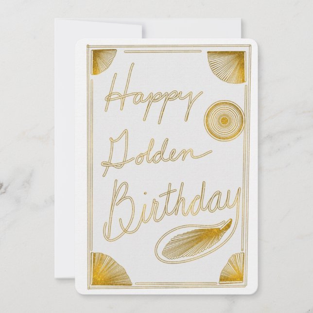 Happy Golden Birthday Typography Gold Design  (Front)