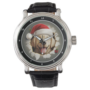 Happy Golden Dog Christmas Display Watch