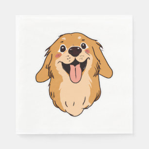 Happy Golden Retriever Dog Lover Puppy Retro Napkin