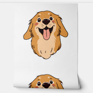 Happy Golden Retriever Dog Lover Puppy Retro Wallpaper