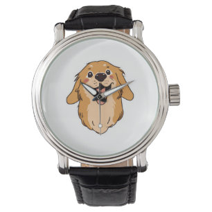 Happy Golden Retriever Dog Lover Puppy Retro Watch