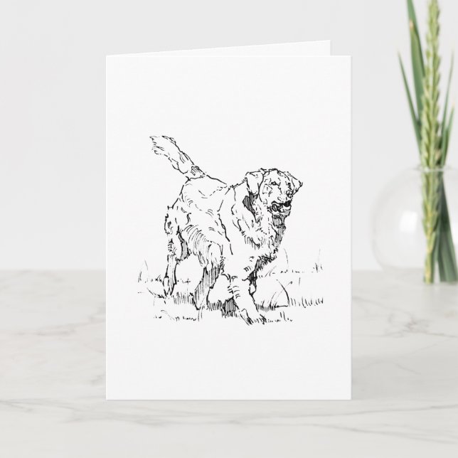 Happy Golden Retriever, Personalized Card (Front)