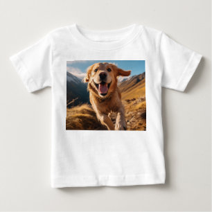 Happy Golden Retriever Running  Baby T-Shirt