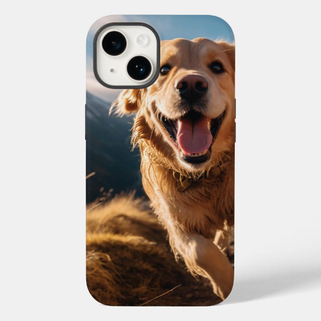 Happy Golden Retriever Running  Case-Mate iPhone Case (Back)