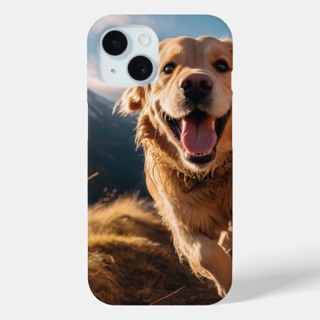 Happy Golden Retriever Running  Case-Mate iPhone Case (Back)
