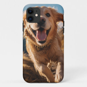 Happy Golden Retriever Running iPhone 11 Case