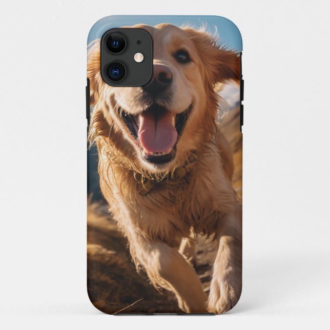 Happy Golden Retriever Running  Case-Mate iPhone Case (Back)