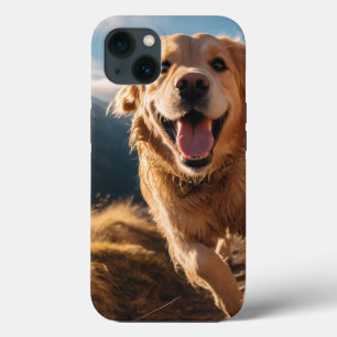 Happy Golden Retriever Running  iPhone 13 Case