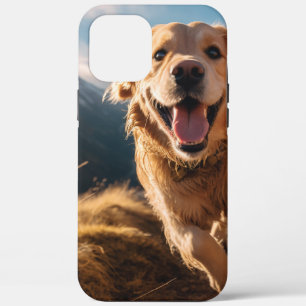 Happy Golden Retriever Running iPhone 12 Pro Max Case