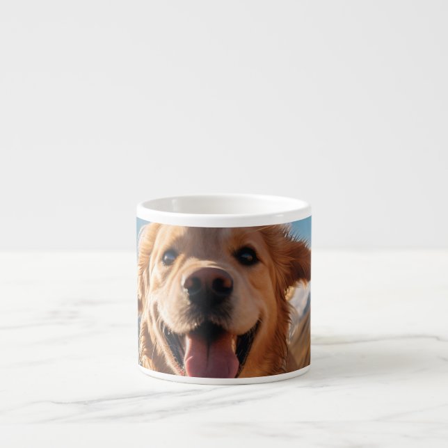 Happy Golden Retriever Running  Espresso Cup (Front)
