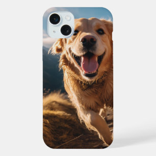 Happy Golden Retriever Running  iPhone 15 Plus Case