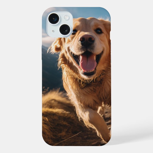 Happy Golden Retriever Running  iPhone Case (Back)