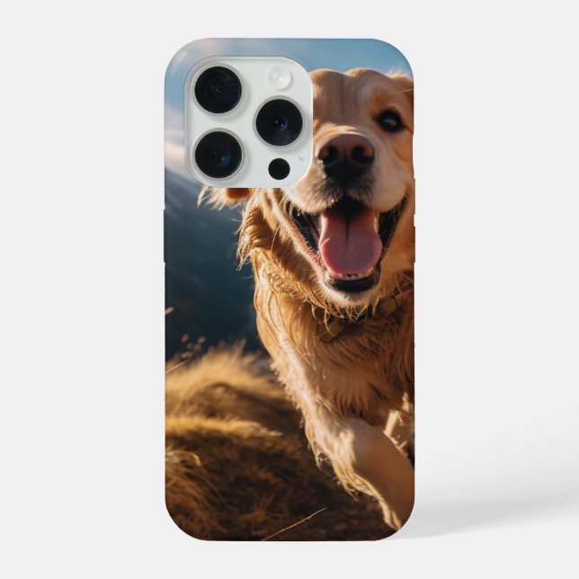 Happy Golden Retriever Running  iPhone Case (Back)