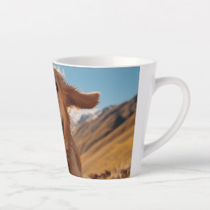 Happy Golden Retriever Running  Latte Mug