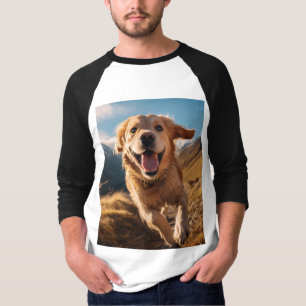 Happy Golden Retriever Running  T-Shirt