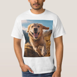Happy Golden Retriever Running  T-Shirt