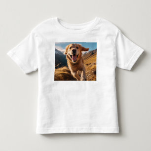 Happy Golden Retriever Running  Toddler T-Shirt