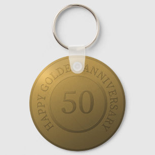 Happy golden wedding anniversary key ring