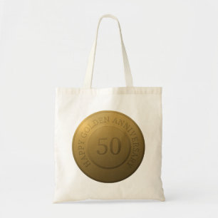 Happy golden wedding anniversary tote bag