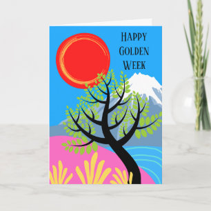 Happy Golden Week Japanese Mount Fuji Card