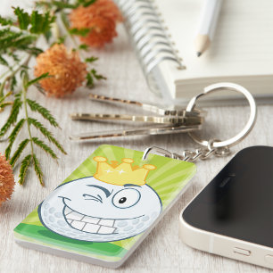 Happy Golf Ball Keychain
