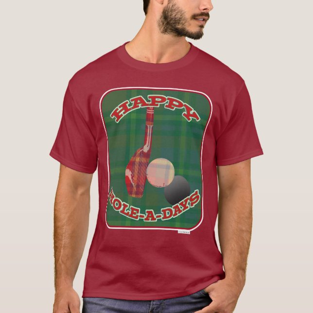 Happy Golf Holes Holiday Fun Design T-Shirt (Front)