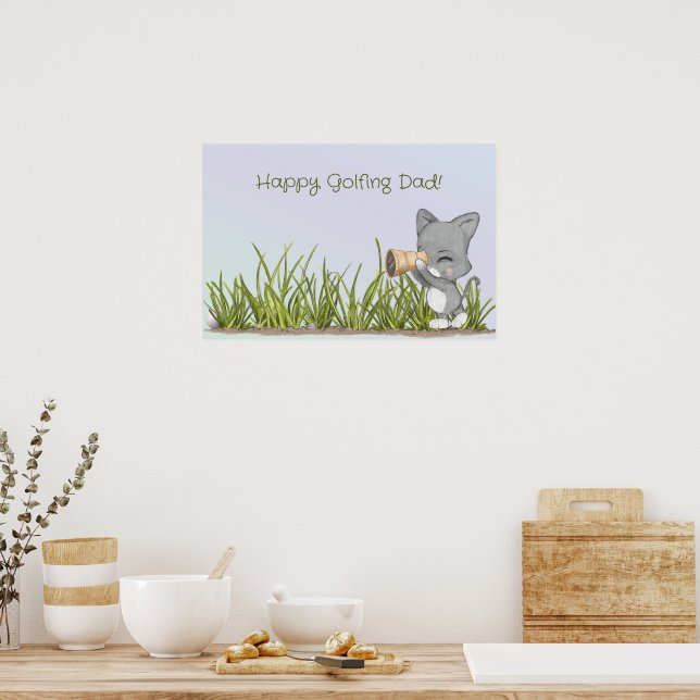 Happy Golfing Dad Funny Father's Day Poster (Kitchen)