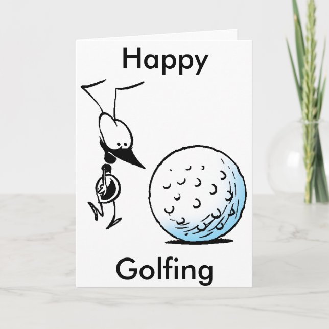 Happy Golfing Funny Greeting Card (Front)