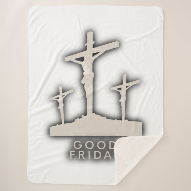 happy good Friday  Sherpa Blanket (Front)